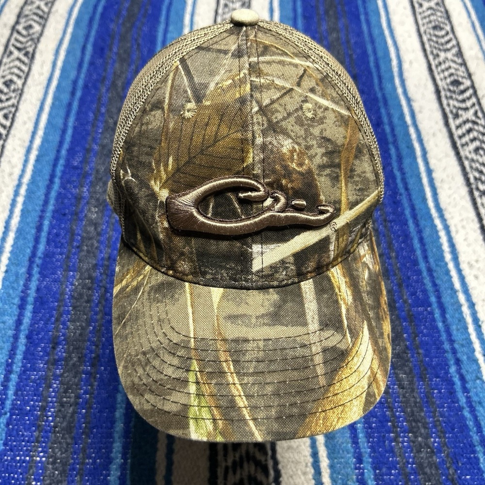Vintage Drake Hat Cap Mens OSFA Snap Back Mesh Trucker Camo Hunting Outdoor Duck